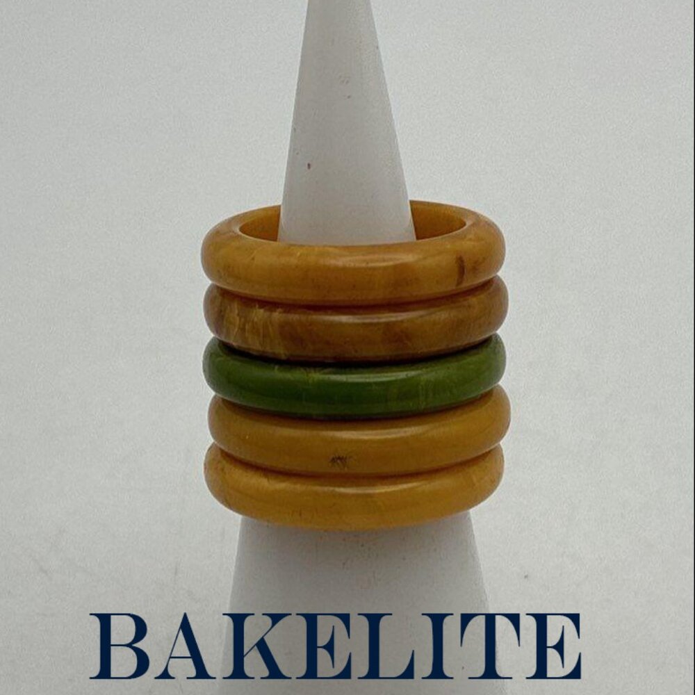 Bakelite Rings  (Five) Size 6 3/4
